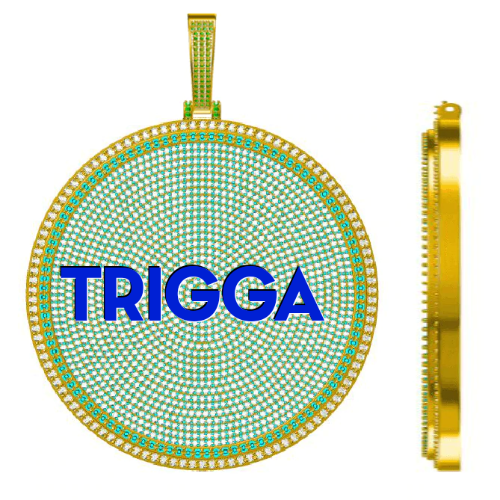 CUSTOM LETTER NECKLACE 3D BIG DISC
