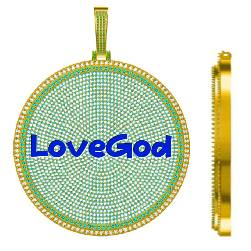 CUSTOM LETTER NECKLACE 3D BIG DISC