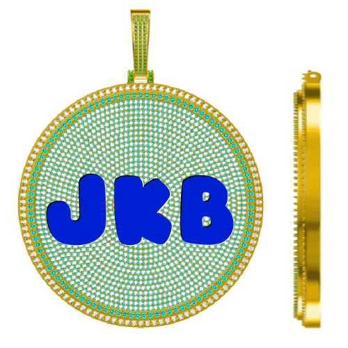 CUSTOM LETTER NECKLACE 3D BIG DISC