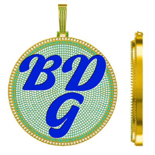 CUSTOM LETTER NECKLACE 3D BIG DISC