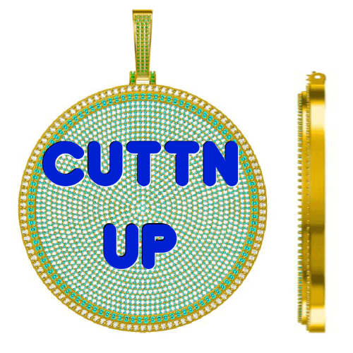 CUSTOM LETTER NECKLACE 3D BIG DISC