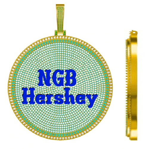CUSTOM LETTER NECKLACE 3D BIG DISC
