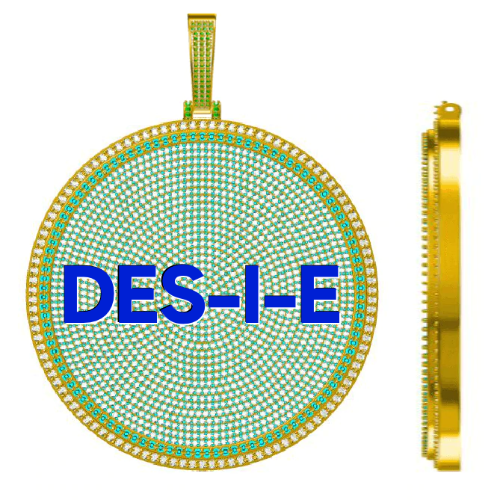 CUSTOM LETTER NECKLACE 3D BIG DISC