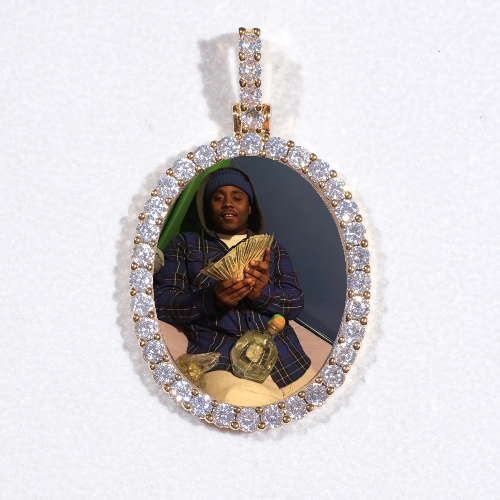 3D Oval Custom Picture Pendant