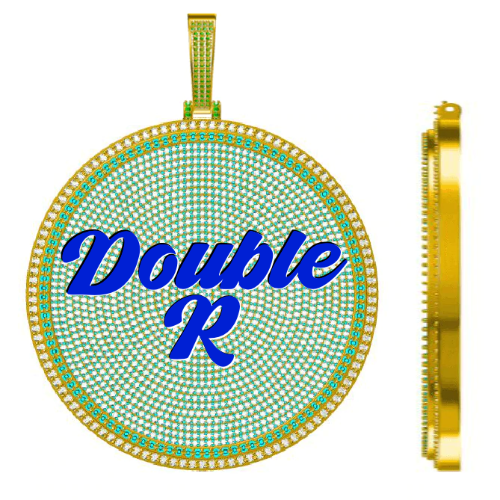 CUSTOM LETTER NECKLACE 3D BIG DISC