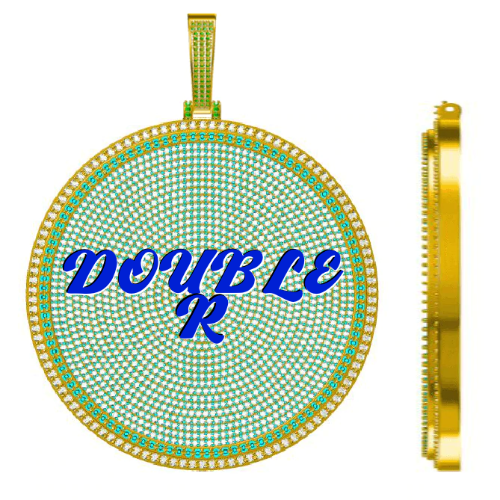 CUSTOM LETTER NECKLACE 3D BIG DISC