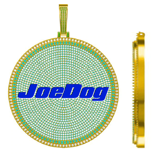 CUSTOM LETTER NECKLACE 3D BIG DISC