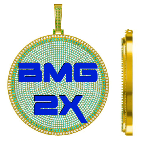 CUSTOM LETTER NECKLACE 3D BIG DISC
