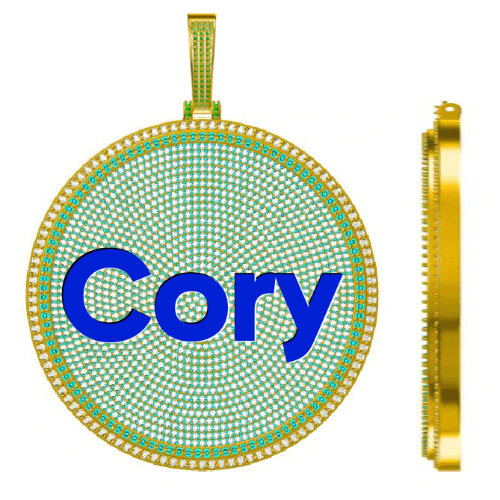 CUSTOM LETTER NECKLACE 3D BIG DISC
