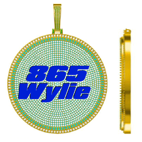 CUSTOM LETTER NECKLACE 3D BIG DISC