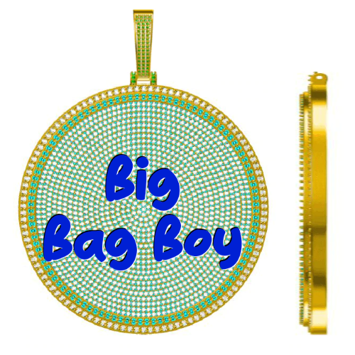CUSTOM LETTER NECKLACE 3D BIG DISC