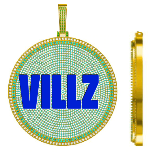 CUSTOM LETTER NECKLACE 3D BIG DISC