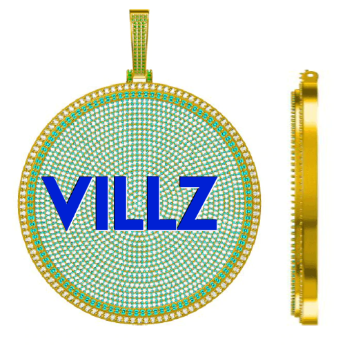 CUSTOM LETTER NECKLACE 3D BIG DISC