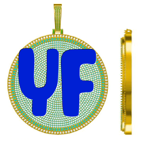 CUSTOM LETTER NECKLACE 3D BIG DISC