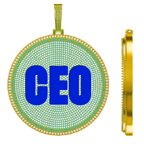 CUSTOM LETTER NECKLACE 3D BIG DISC