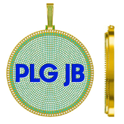 CUSTOM LETTER NECKLACE 3D BIG DISC