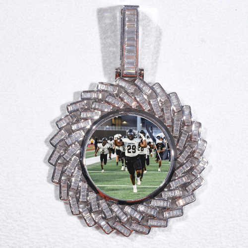 Large 3D Baguette Custom Picture Pendant