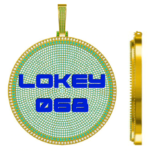 CUSTOM LETTER NECKLACE 3D BIG DISC