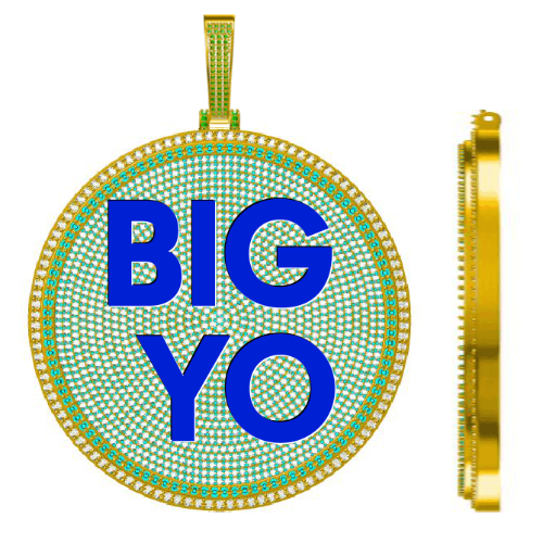 CUSTOM LETTER NECKLACE 3D BIG DISC