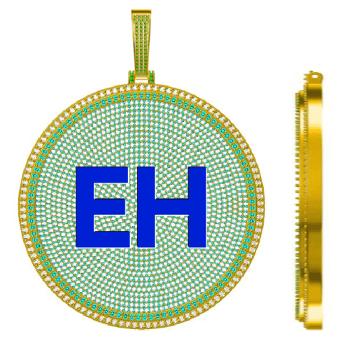 CUSTOM LETTER NECKLACE 3D BIG DISC
