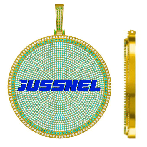 CUSTOM LETTER NECKLACE 3D BIG DISC