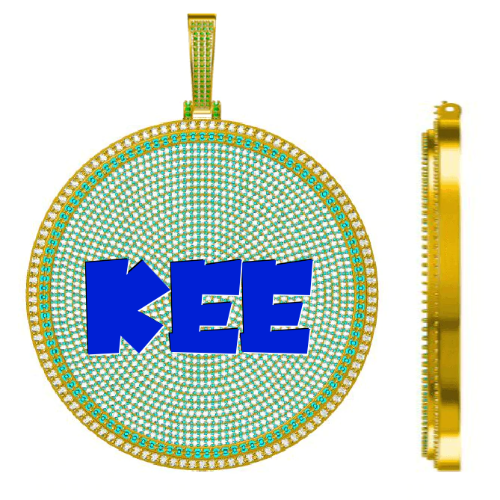 CUSTOM LETTER NECKLACE 3D BIG DISC