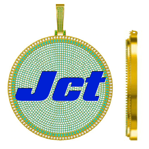 CUSTOM LETTER NECKLACE 3D BIG DISC