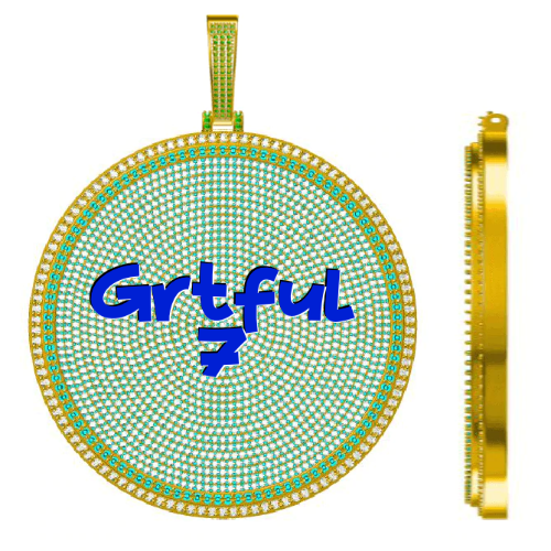 CUSTOM LETTER NECKLACE 3D BIG DISC