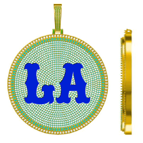 CUSTOM LETTER NECKLACE 3D BIG DISC