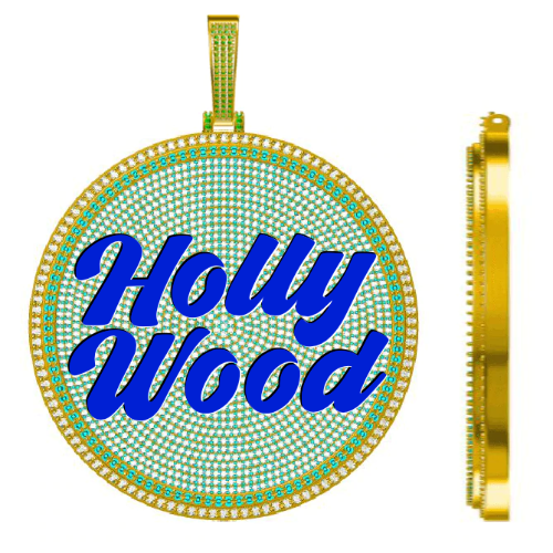 CUSTOM LETTER NECKLACE 3D BIG DISC