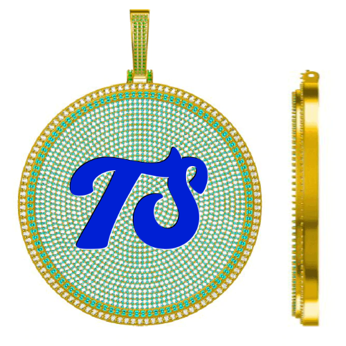 CUSTOM LETTER NECKLACE 3D BIG DISC