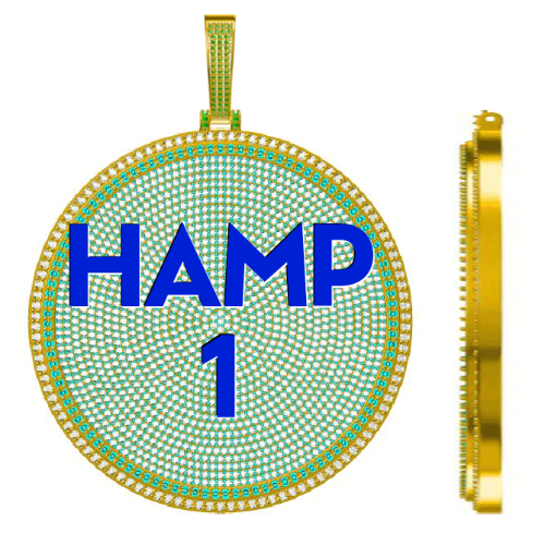 CUSTOM LETTER NECKLACE 3D BIG DISC