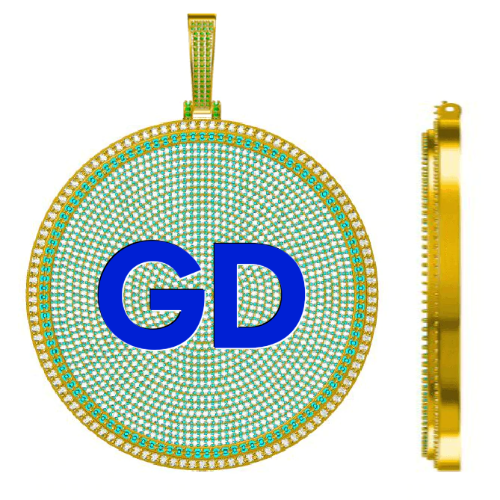 CUSTOM LETTER NECKLACE 3D BIG DISC