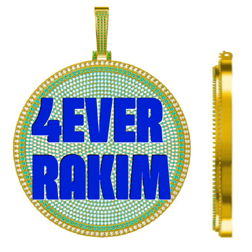 CUSTOM LETTER NECKLACE 3D BIG DISC