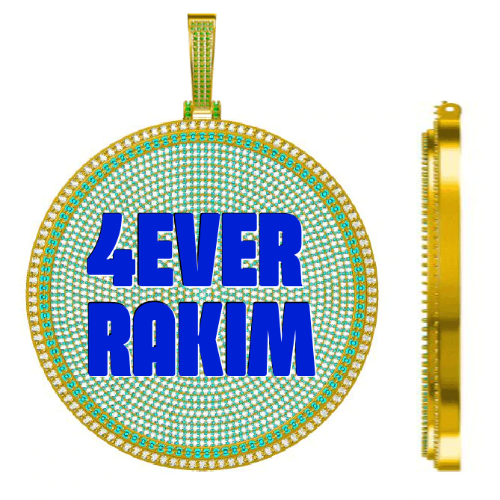 CUSTOM LETTER NECKLACE 3D BIG DISC