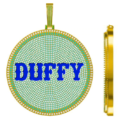 CUSTOM LETTER NECKLACE 3D BIG DISC