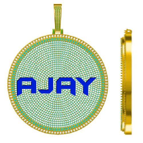 CUSTOM LETTER NECKLACE 3D BIG DISC