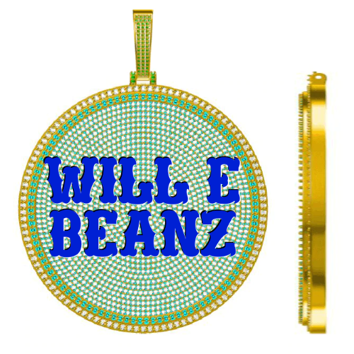 CUSTOM LETTER NECKLACE 3D BIG DISC