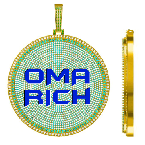 CUSTOM LETTER NECKLACE 3D BIG DISC