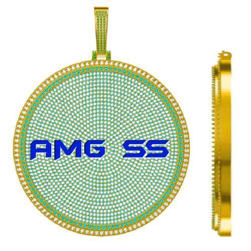 CUSTOM LETTER NECKLACE 3D BIG DISC
