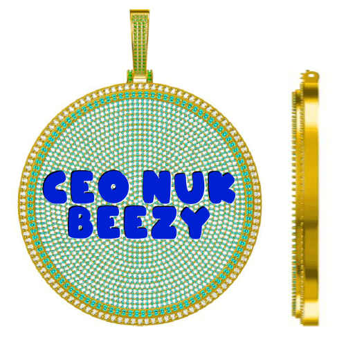 CUSTOM LETTER NECKLACE 3D BIG DISC