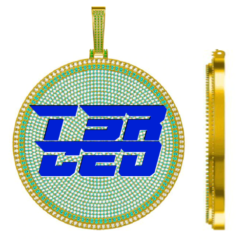 CUSTOM LETTER NECKLACE 3D BIG DISC