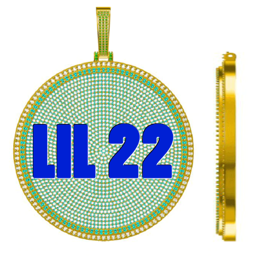 CUSTOM LETTER NECKLACE 3D BIG DISC