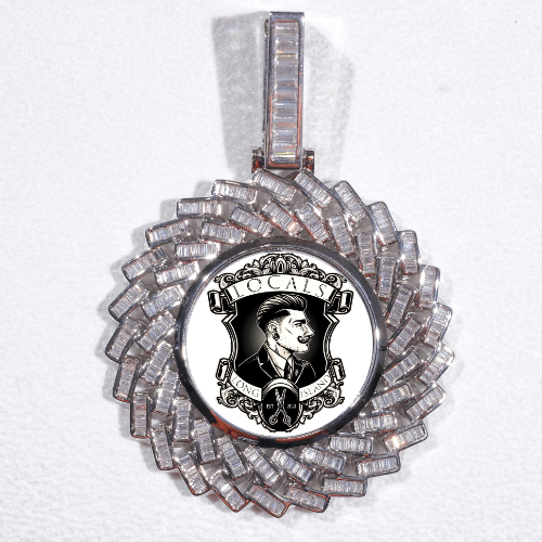 Large 3D Baguette Custom Picture Pendant
