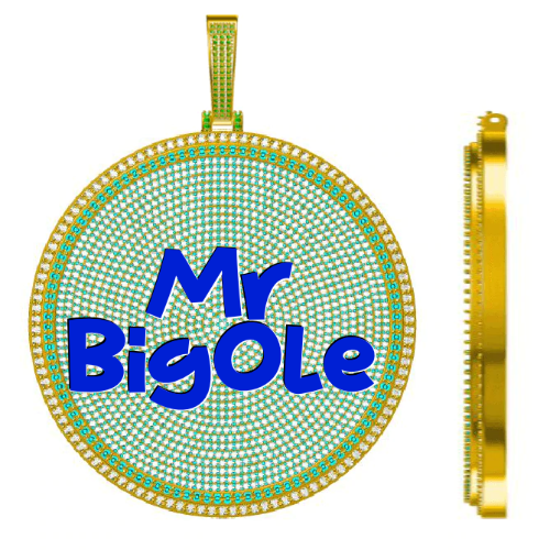 CUSTOM LETTER NECKLACE 3D BIG DISC