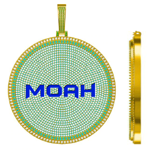 CUSTOM LETTER NECKLACE 3D BIG DISC