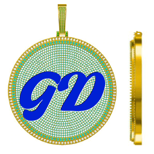 CUSTOM LETTER NECKLACE 3D BIG DISC