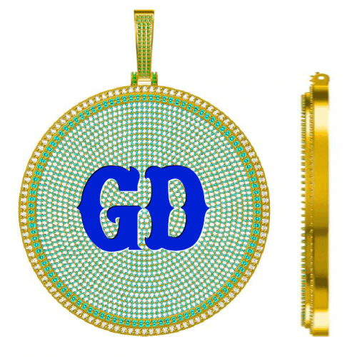 CUSTOM LETTER NECKLACE 3D BIG DISC