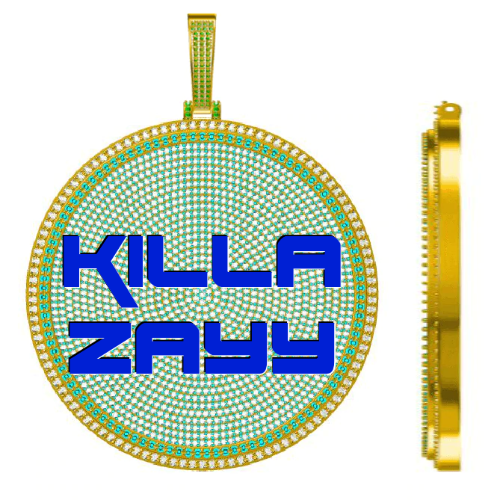 CUSTOM LETTER NECKLACE 3D BIG DISC