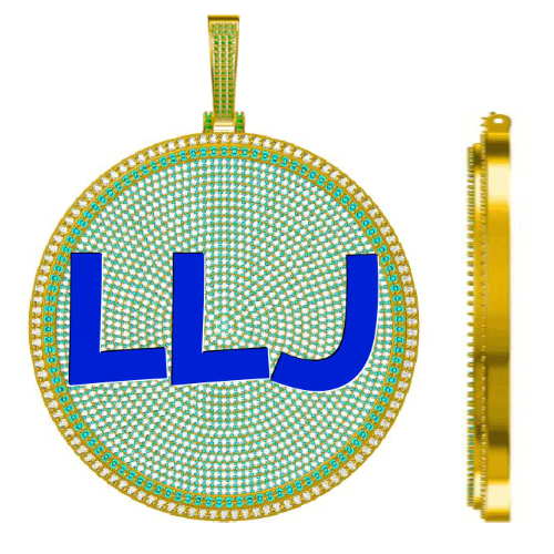 CUSTOM LETTER NECKLACE 3D BIG DISC